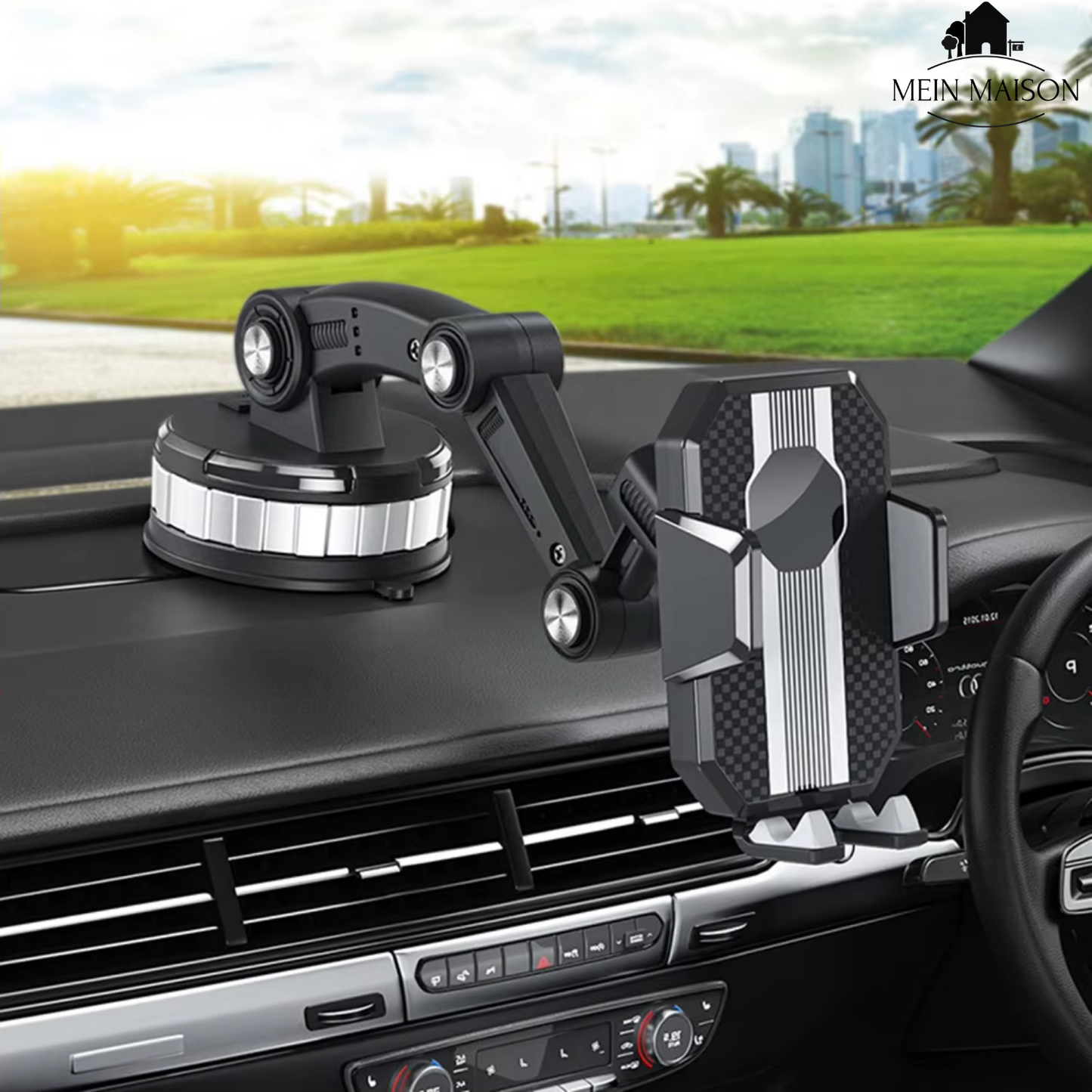 Handyhouder Auto GripTech | Sterke Zuigkracht | 360° Rotatie | Eenvoudige Bediening met Één Hand