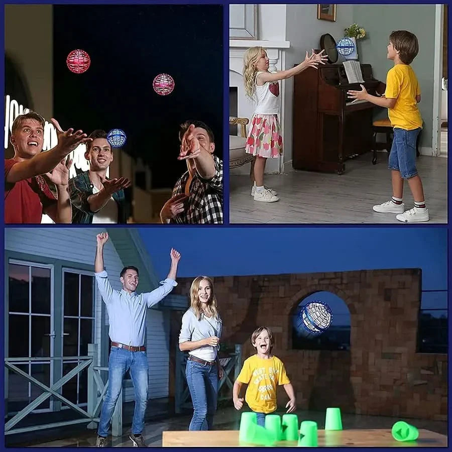 Gloeiende vliegende bal voor leuke en interactieve spellen