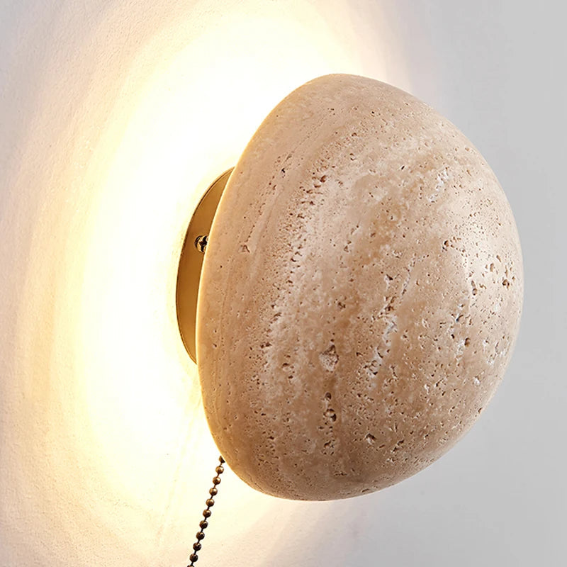 Amber Loft Travertine Ronde Wandlamp