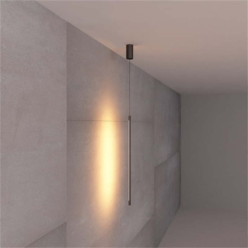 Erix Minimalistische Lineaire Hanglamp Bedside, Zwart