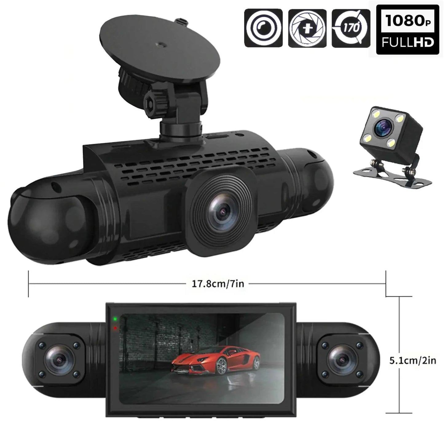 Skanto | 360° Auto Dashcam | DashGard Pro CX360 | Full HD Rijrecorder met Nachtzicht & Parkeerbewaking