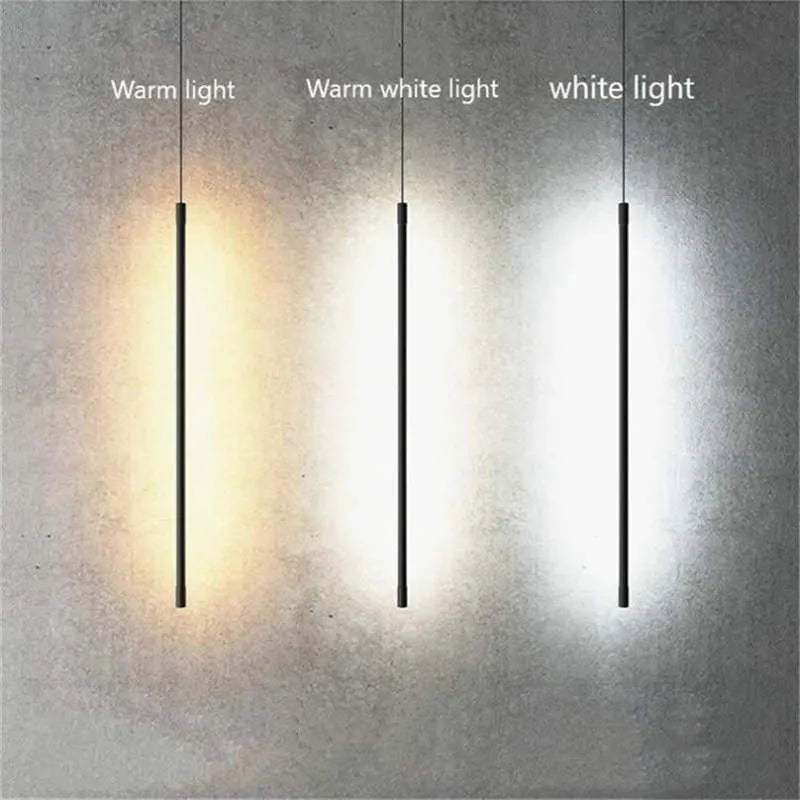 Erix Minimalistische Lineaire Hanglamp Bedside, Zwart