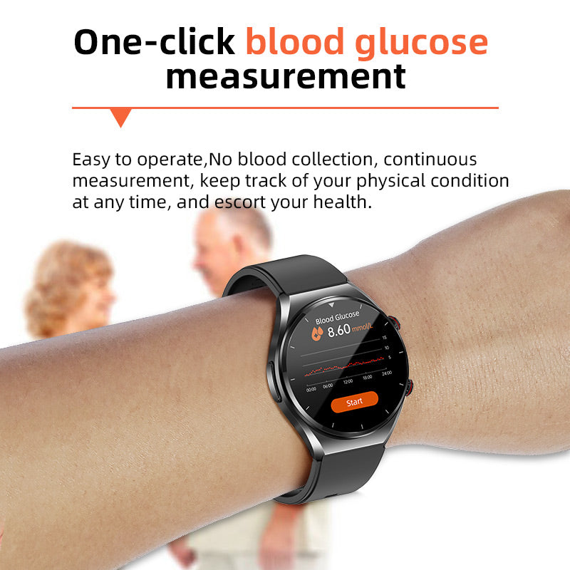 One-Click Bloedglucose|Bloedglucose Bloeddruk ECG|ECG HRV Hartslagmonitor Gezondheids Smartwatch