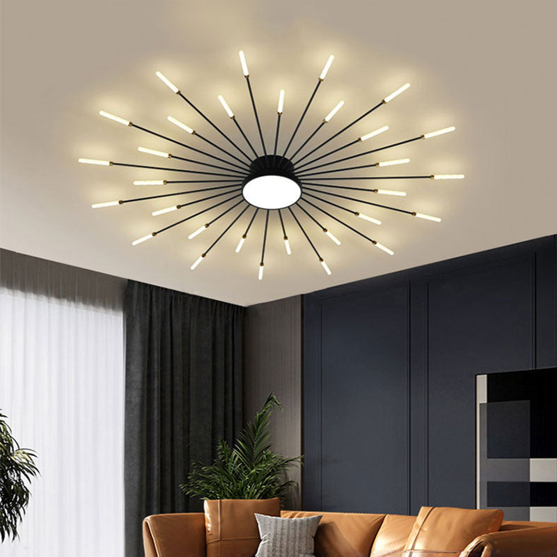 Wesley Plafondlamp Vuurwerk Lineair Modern Zwart/Goud