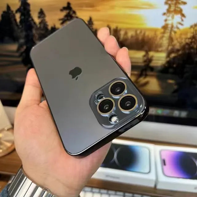 Gegalvaniseerde Matte Acryl Gehärt Glas iPhone Beschermhoes