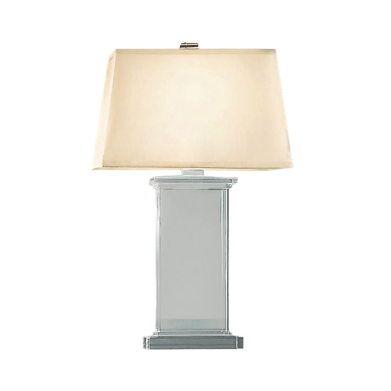 Rechthoekige Taaklamp Hedendaags Helder Kristal 18"/22" Breed 1 Lamp Witte Bureau Lamp