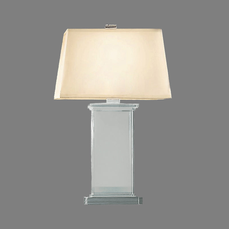 Rechthoekige Taaklamp Hedendaags Helder Kristal 18"/22" Breed 1 Lamp Witte Bureau Lamp