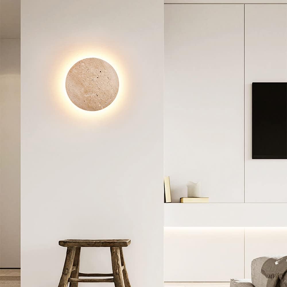 Amber Loft Travertine Ronde Wandlamp