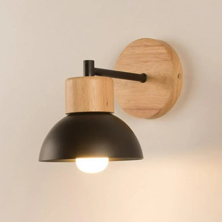 Noordse Hout IJzeren Schaduw Japandi Wandlamp