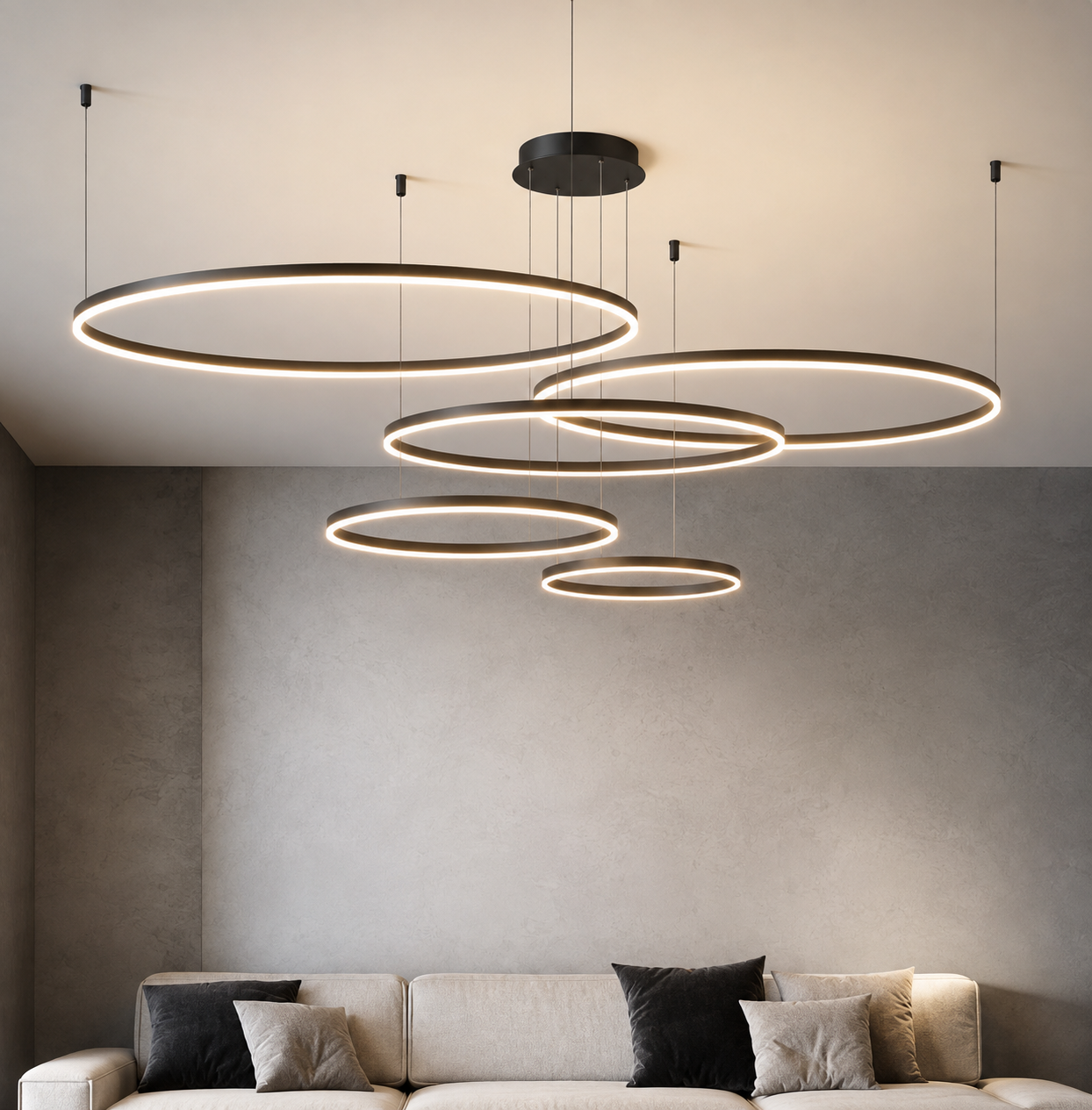 Remi Hanglamp Moderne Zwart/Goud/Koffie Salon