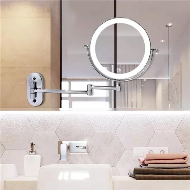Lunicca Oplaadbare LED Vergrotende Spiegel In Chroom Zilver Afwerking
