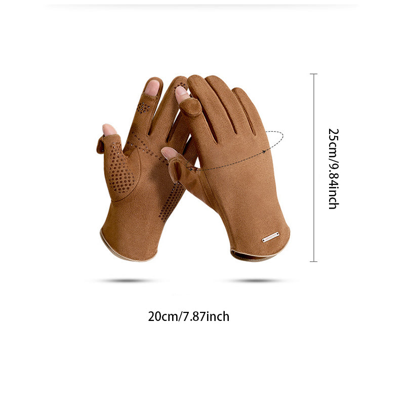 Koudbestendige suède handschoenen