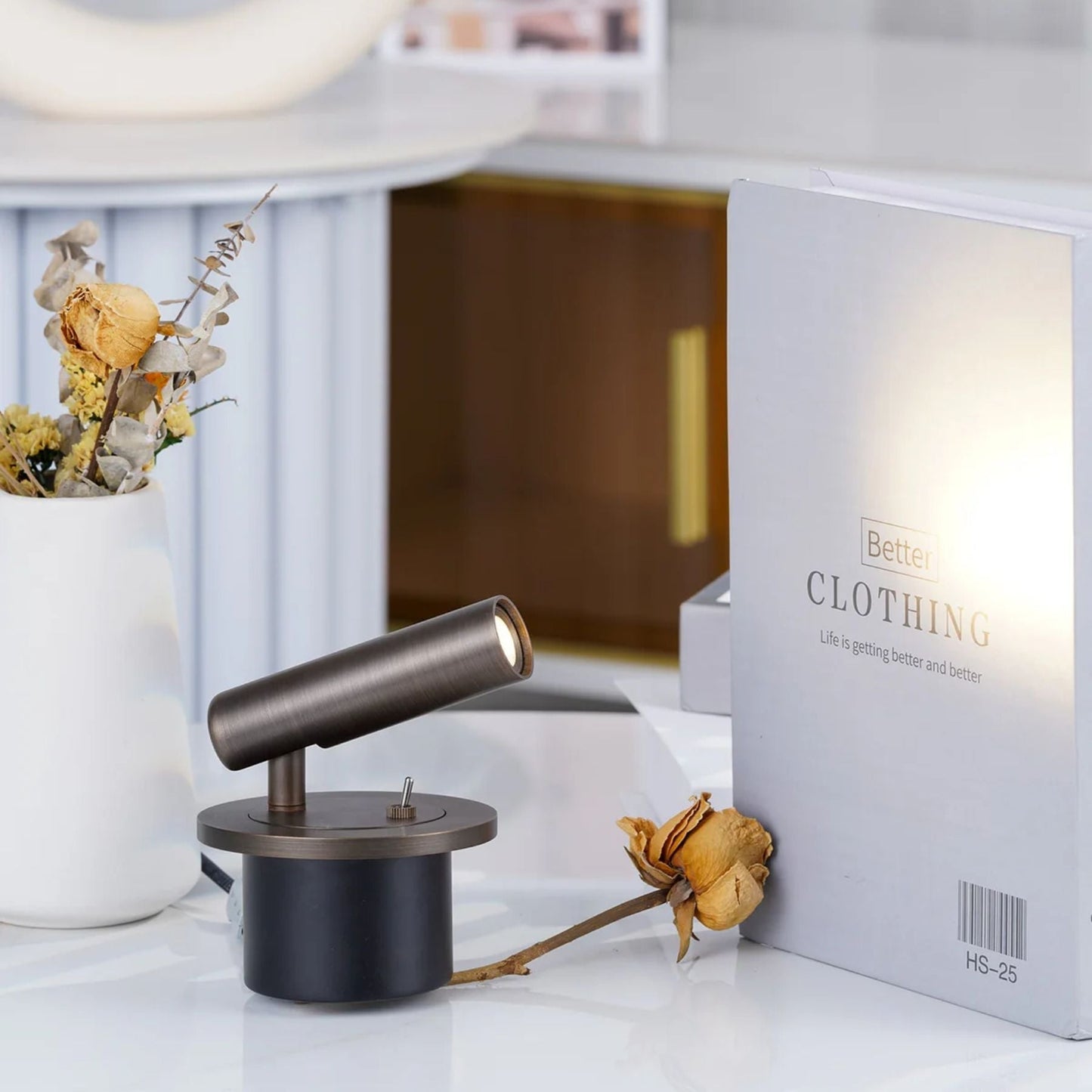 Verstelbare Metalen Wandleeslamp met Cilindrische Kop