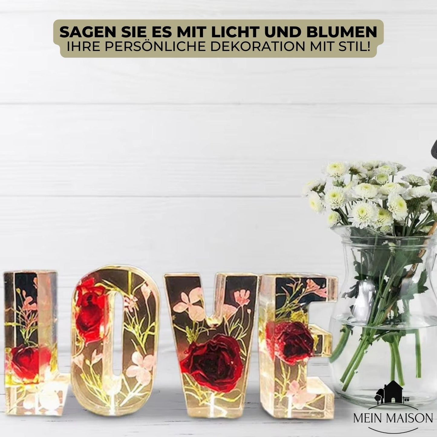 50% KORTING | FloraLetter - Bloemenlampletters van Hars