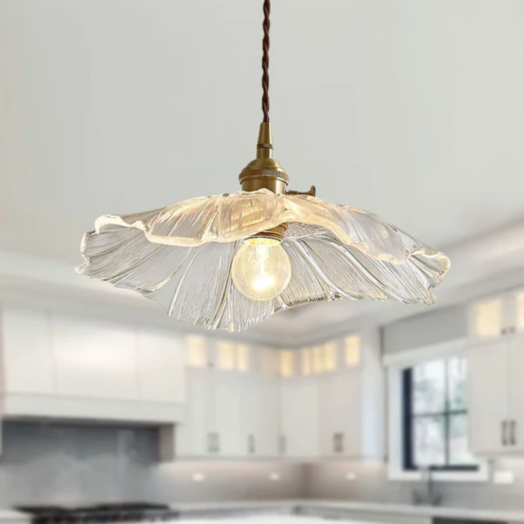 Myloq - Retro Lotus Glazen Hanglamp