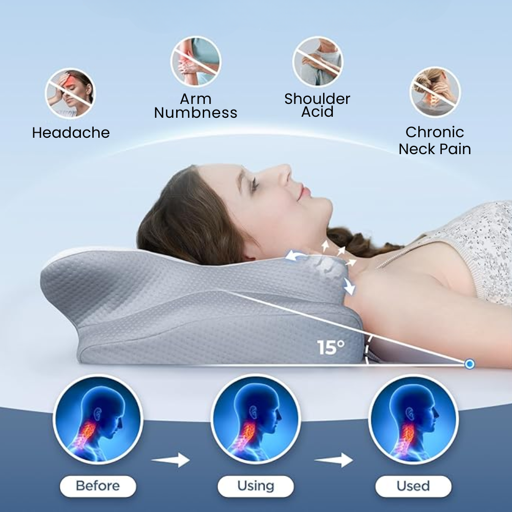 Skanto | Anti-Snurk Kussen | Ergonomische Nek- en Hoofdstu support | Wit