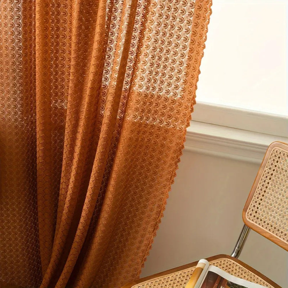 Amber Glow Boho Haakgordijn