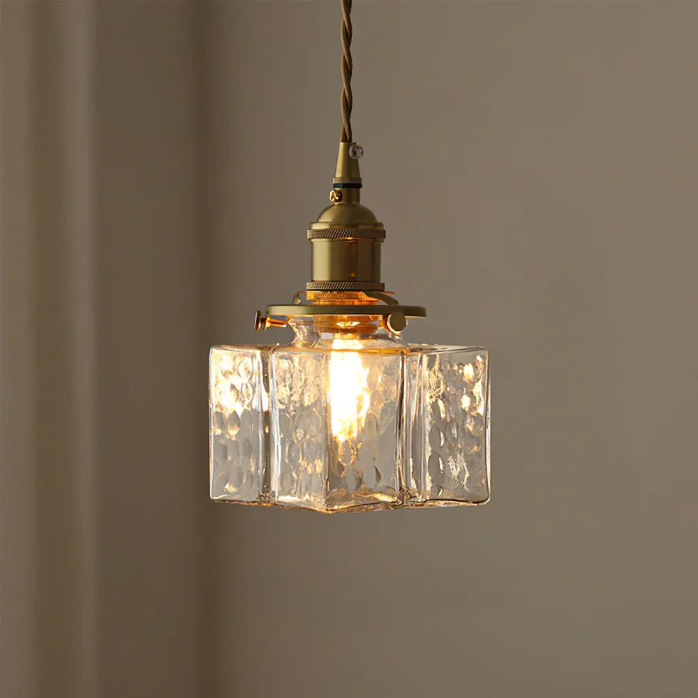 Jewel Messing Vintage Glas Hanglamp