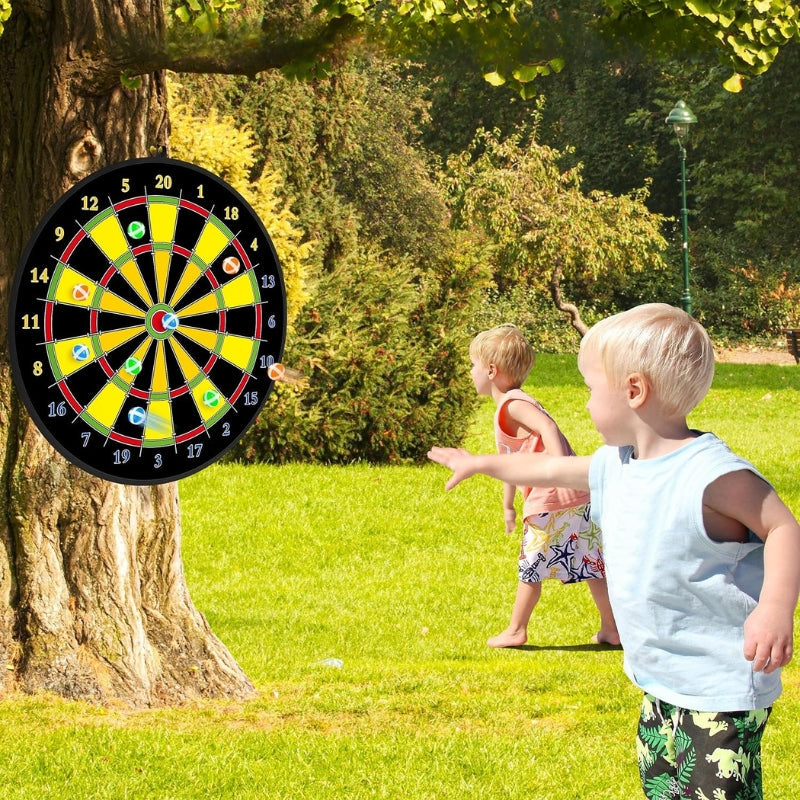 SkillDarts - Groot dubbel dartbord voor kinderen met plakkende ballen en schietspellen