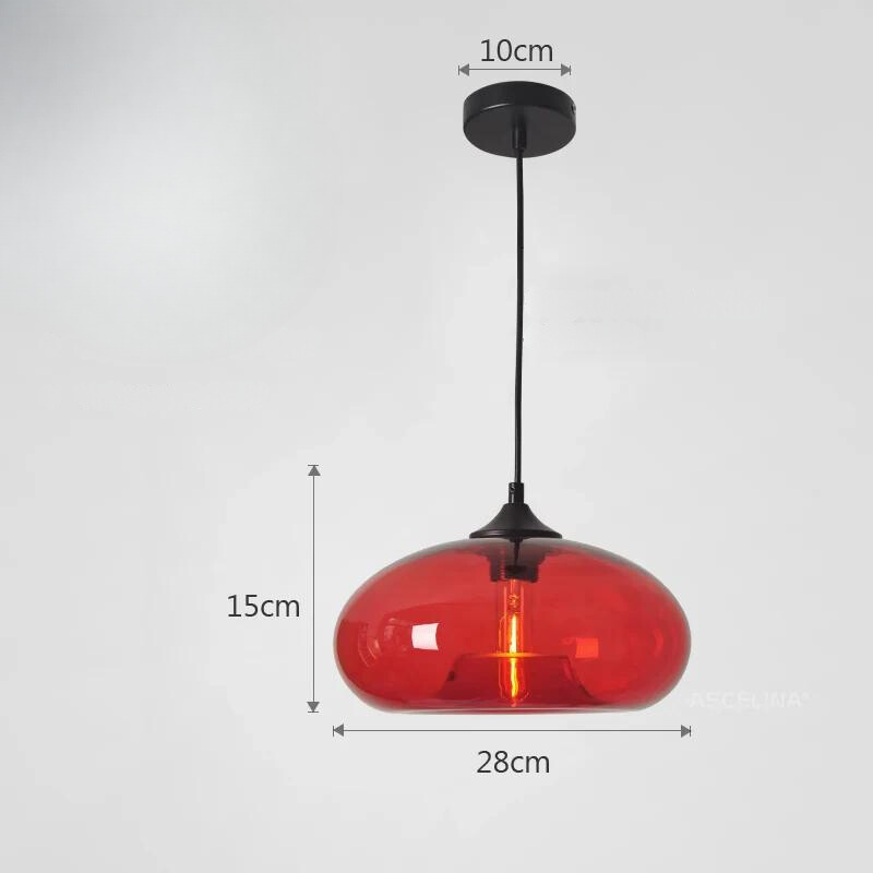 Tristara - Vintage Hanglamp van Gekleurd Glas