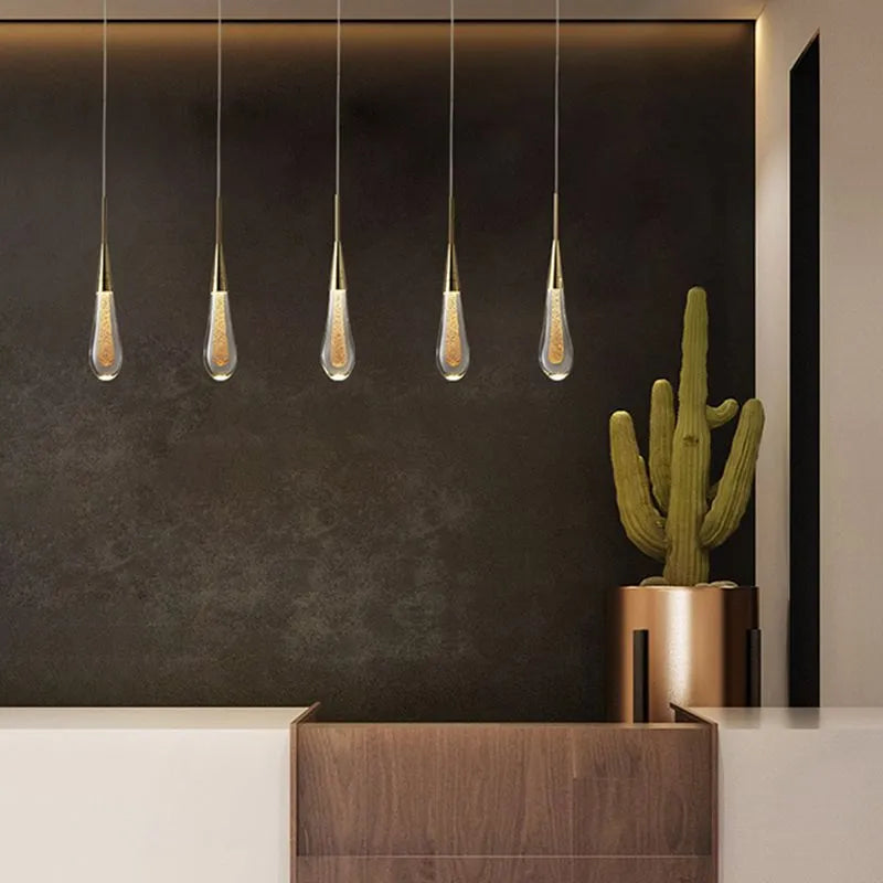 Druppelvormige Gouden Hanglamp