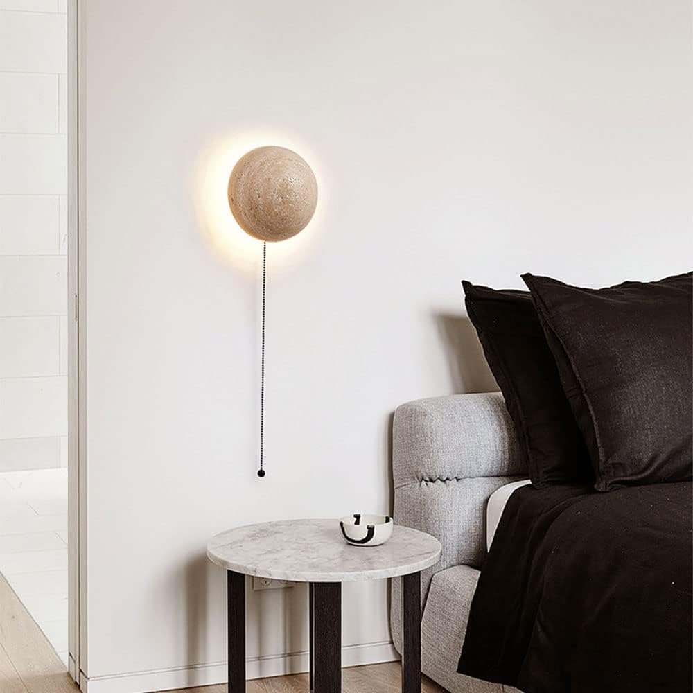 Amber Loft Travertine Ronde Wandlamp