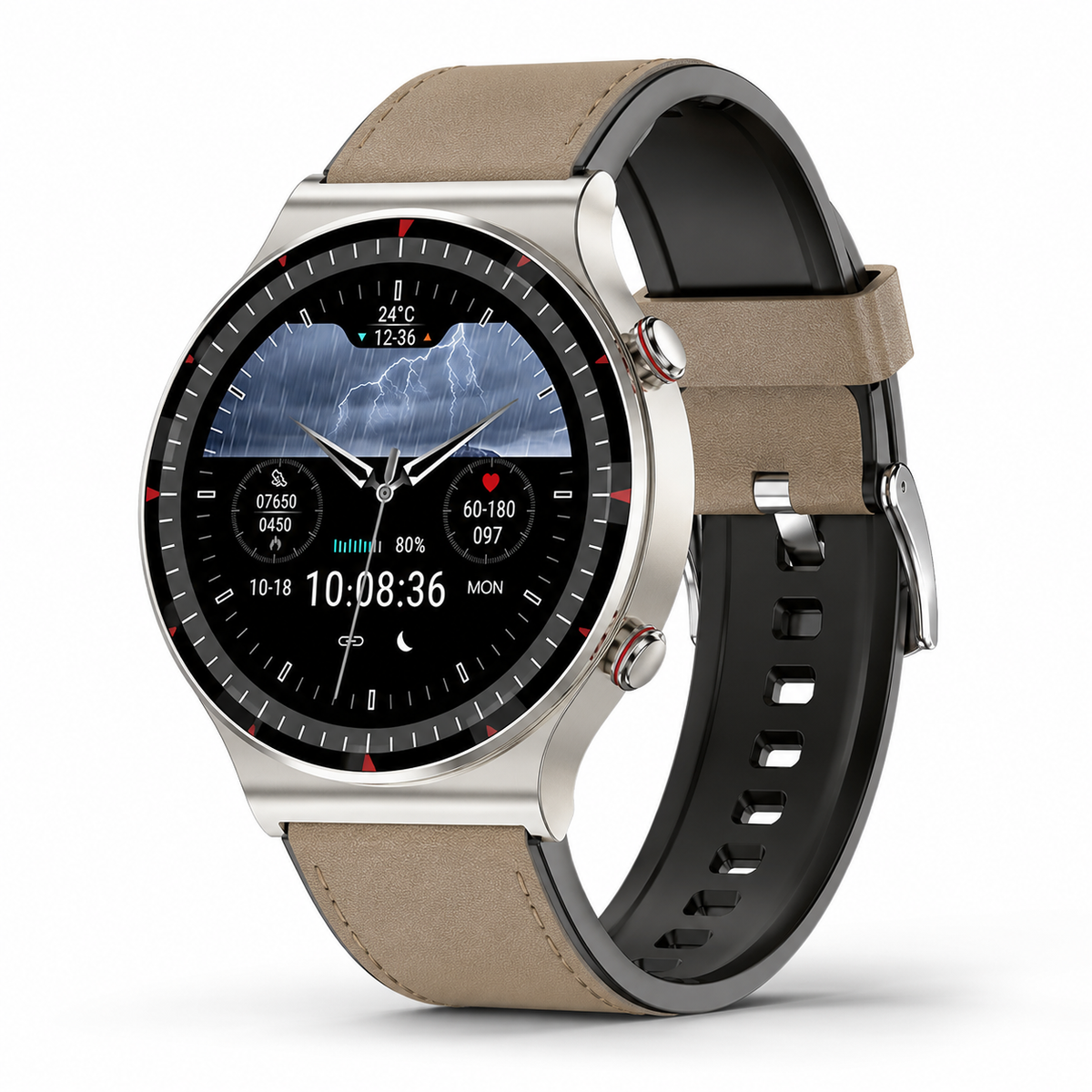 Medische EKG-Smartwatch | CFDA-gecertificeerd | 512Hz Hoge Precisie Biosensor | SpO2- & Hartslagmonitoring | AI-gebaseerde Ademhalingsanalyse | IP67 Waterdicht