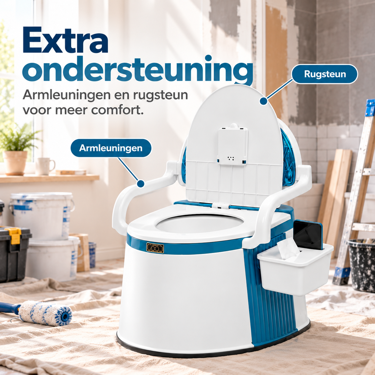 Draagbaar Toilet voor Verbouwing, Renovatie & Klussen