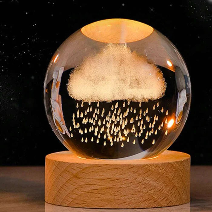 Luminescente Bol met 3D Gravure van Planeet