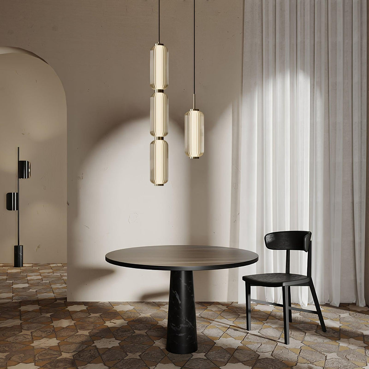 Elma Lineaire Gestreepte Glas LED Hanglamp