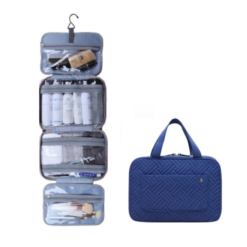 Travelique Reiskosmetik Organizer | Compact & Waterafstotend | Met 4 vakken & 360° haak | Voor dames & heren