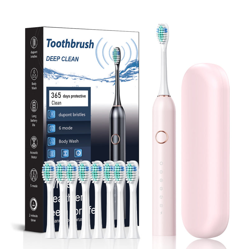 Sonic Elektrische Tandenborstel | 6 Modus & IPX7 Waterdicht | Wit, Zwart, Roze