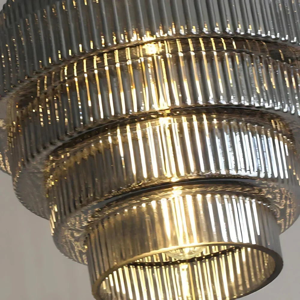 Vintage Laaghangende Glazen Lamp