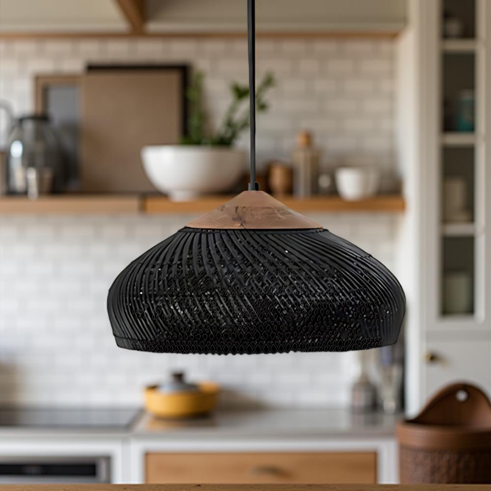 Geweven Koepel Bohemian Rattan Hanglamp