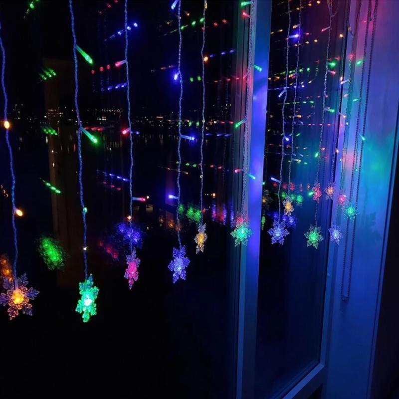 LED-Gordijn Lichtketting met Sneeuwvlokken | Binnen & Buiten