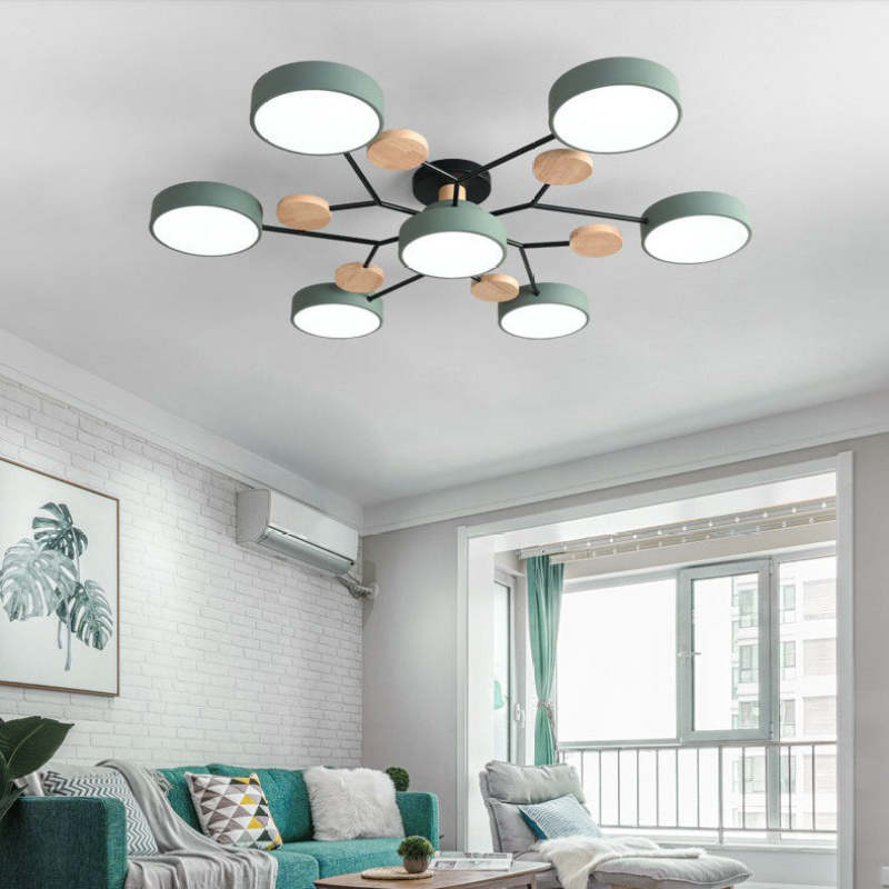 Muto Plafondlamp Hout Modern Rond LED Wit Slaap-/Woonkamer