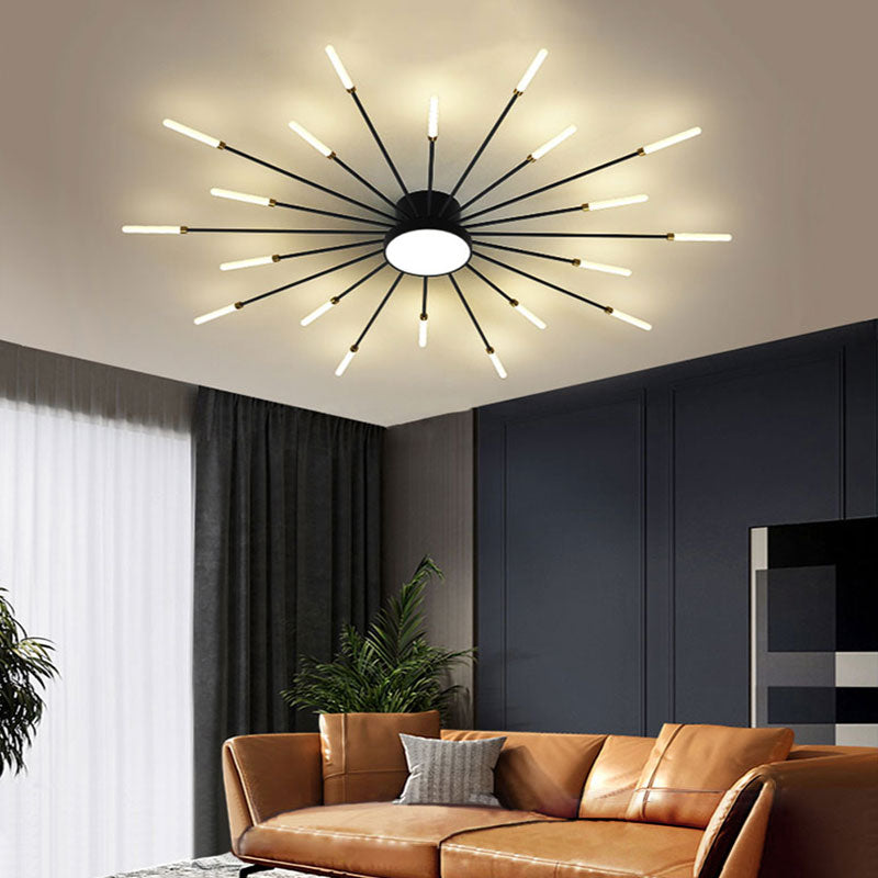 Wesley Plafondlamp Vuurwerk Lineair Modern Zwart/Goud