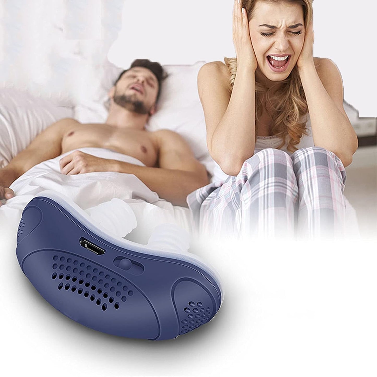 Slaaploos, maskervrij, Micro-CPAP Anti-Snurken