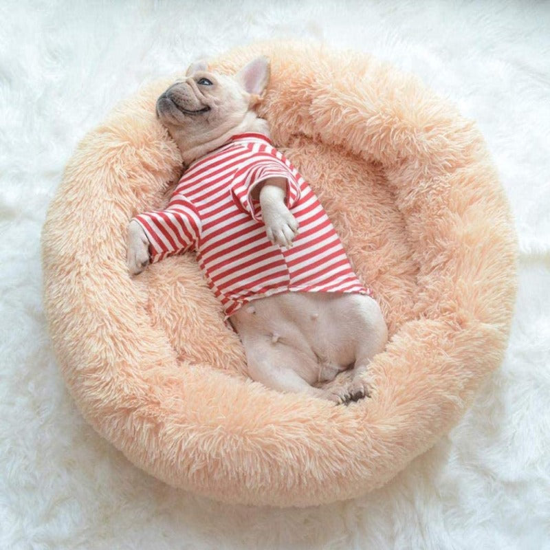 Rund Plüsch Kalmerende Donut Hondenbed voor kleine tot grote honden