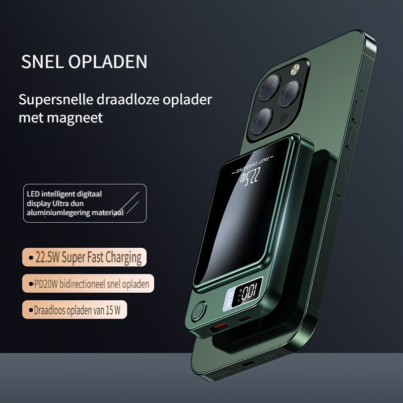 Magnetische Powerbank – Ultra Slim met Super Snelle Draadloze Oplading