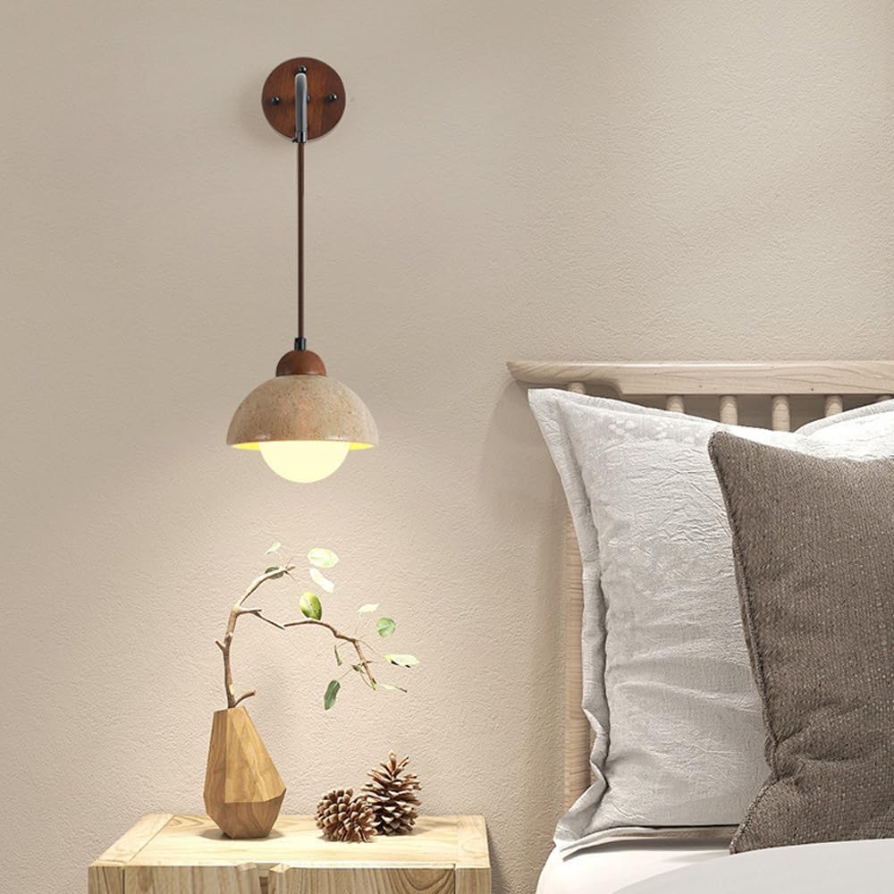 Travia Hangende Travertijn Steen Wandlamp