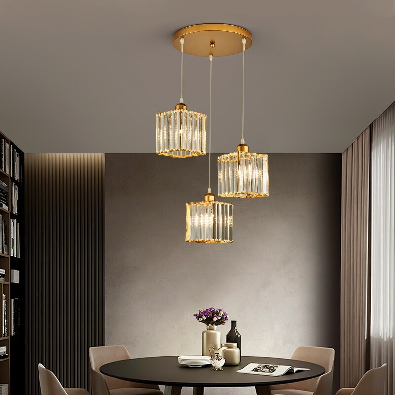 Vina Hanglamp Rond/Vierkant Nordisch. Metaal/Glas. Zwart/Goud. Woonkamer/Bar