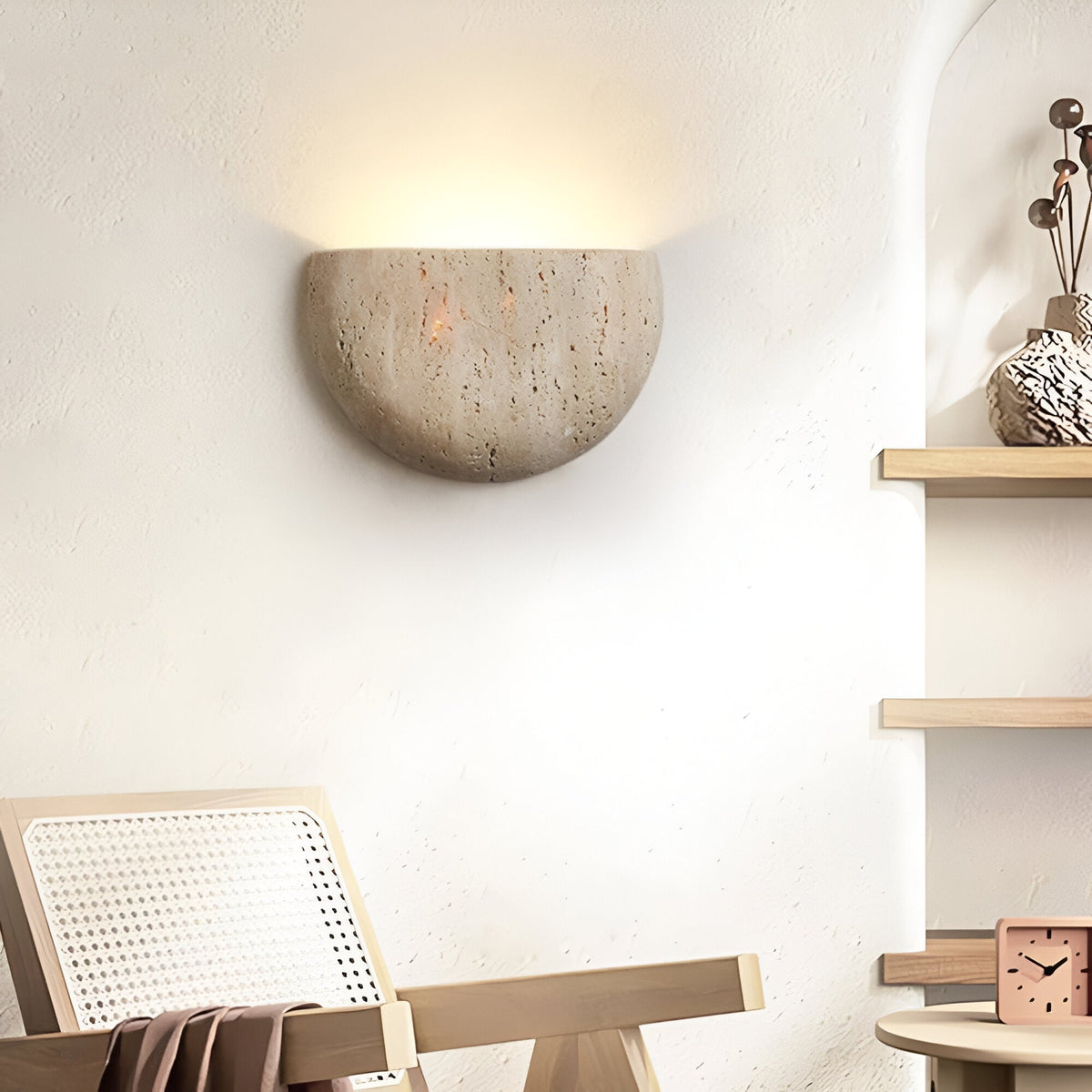 Middeleeuwse Stijl Travertijn Steen Wandlamp