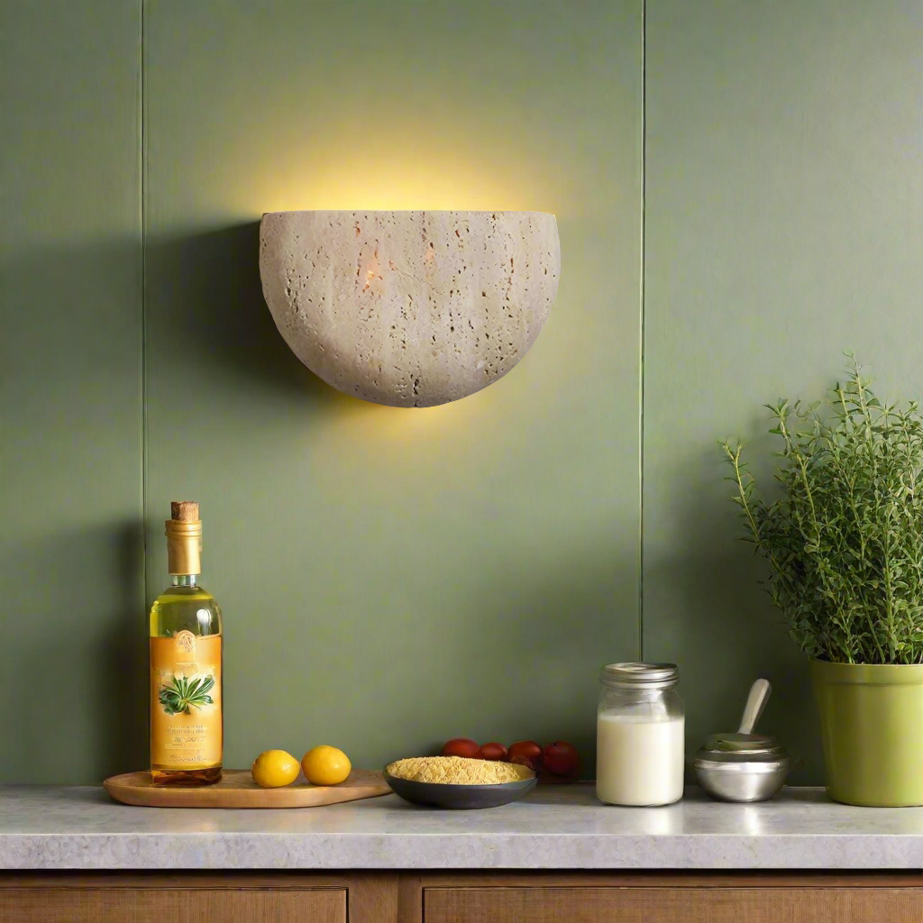 Middeleeuwse Stijl Travertijn Steen Wandlamp