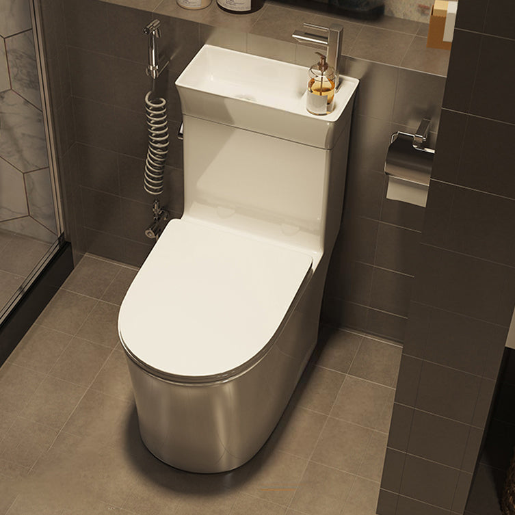 1-Piece Verlengd Spoeltoilet Keramische Toiletpot met Wasbak