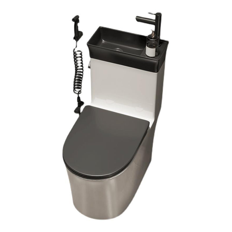 1-Piece Verlengd Spoeltoilet Keramische Toiletpot met Wasbak