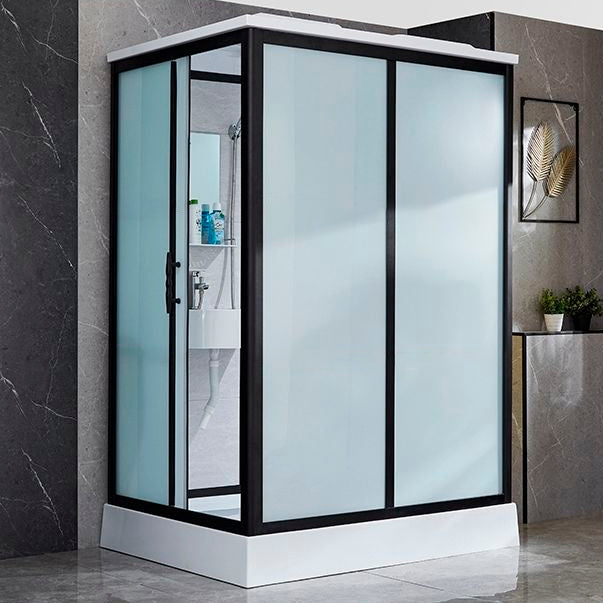 Gekaderde Tempered Glass Douche Kit met Inclusief Basis Gekaderde Douchecabine