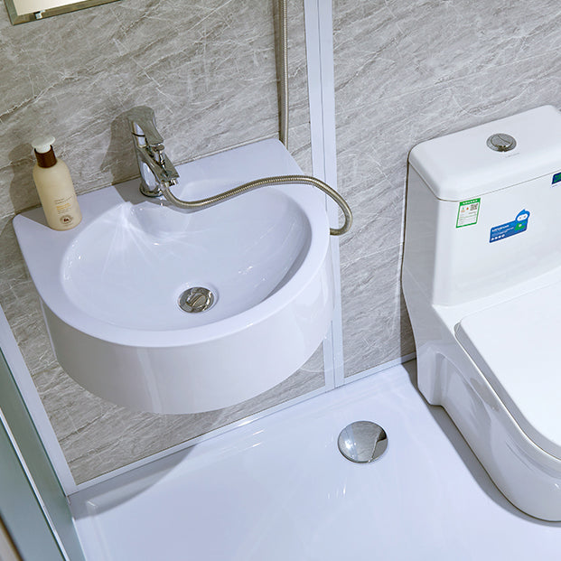 Gekaderde Tempered Glass Douche Kit met Inclusief Basis Gekaderde Douchecabine