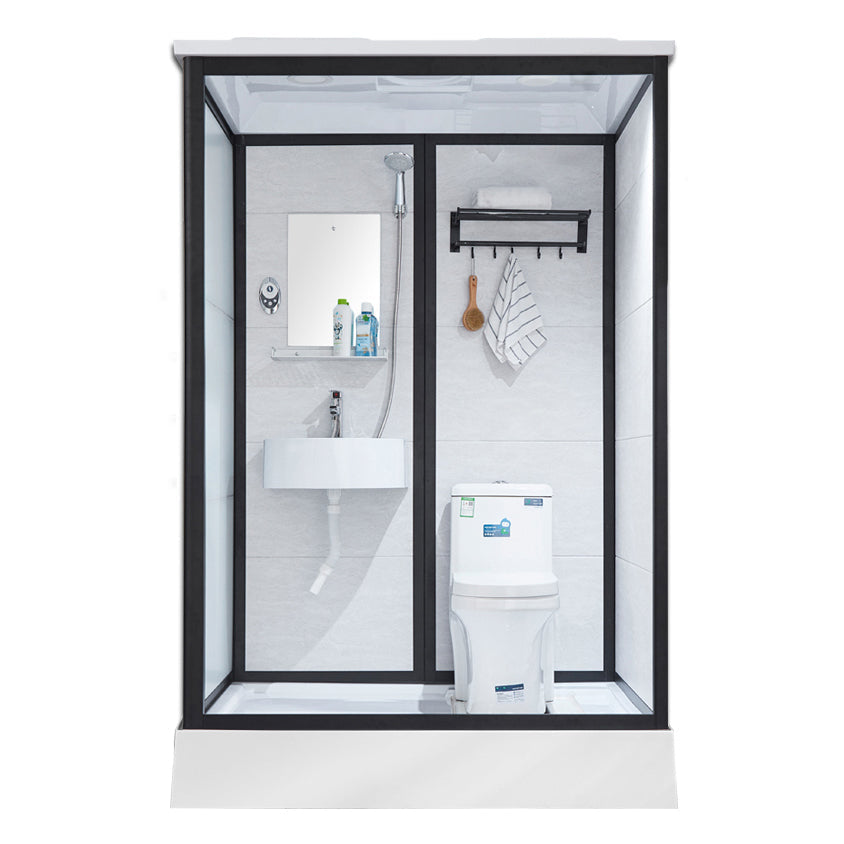 Gekaderde Tempered Glass Douche Kit met Inclusief Basis Gekaderde Douchecabine