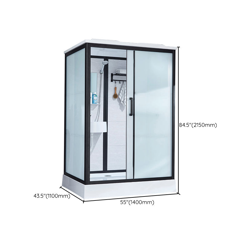 Gekaderde Tempered Glass Douche Kit met Inclusief Basis Gekaderde Douchecabine